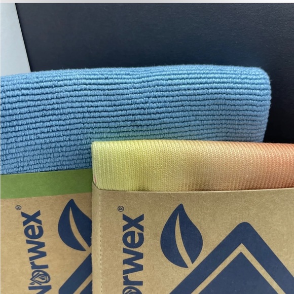 Norwex Basic Package EnviroCloth Teal w/Dark Trim + Window Cloth Multi Color New - Picture 2 of 11